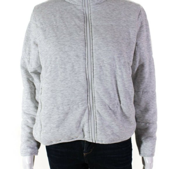 Three Dots Ladies' Quilted Jacket--Gray (Heather Gray) - Picture 4 of 11